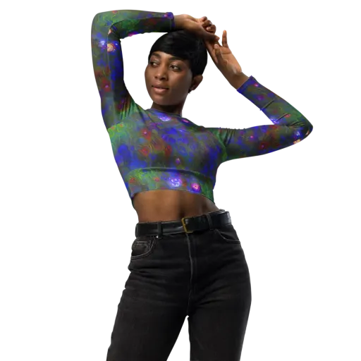Mystic Reef on a Long Sleeve Crop Top
