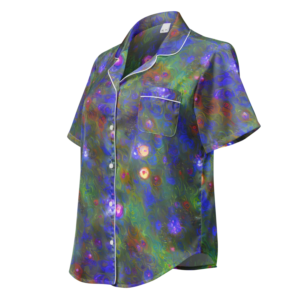 Mystic Reef on Women's Short Sleeve Pajama Top — Left Front