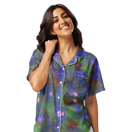 Mystic Reef on a Women's Short Sleeve Pajama Top
