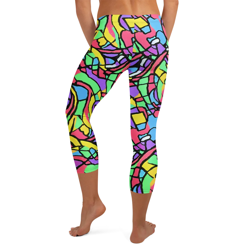 Acid Stained Glass on Capri Leggings — Back