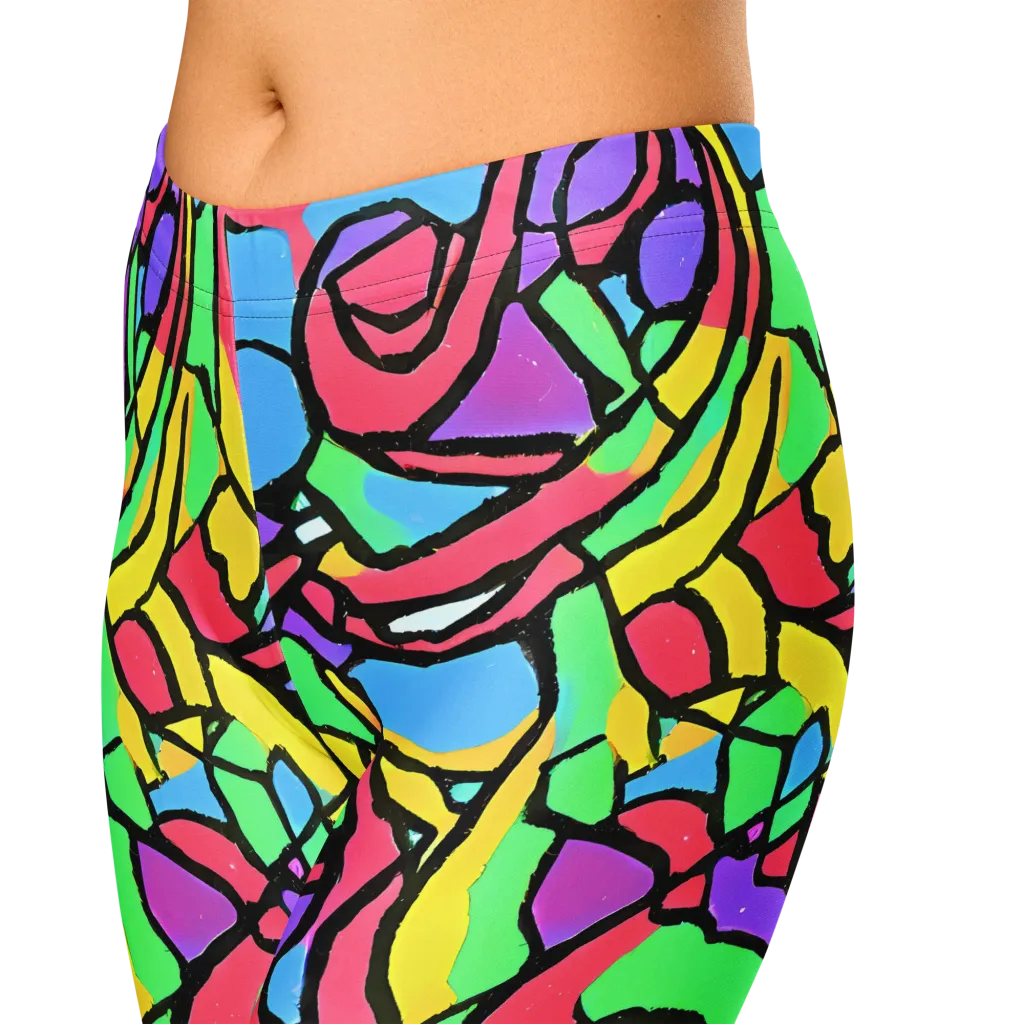 Acid Stained Glass on Capri Leggings — Zoomed-in