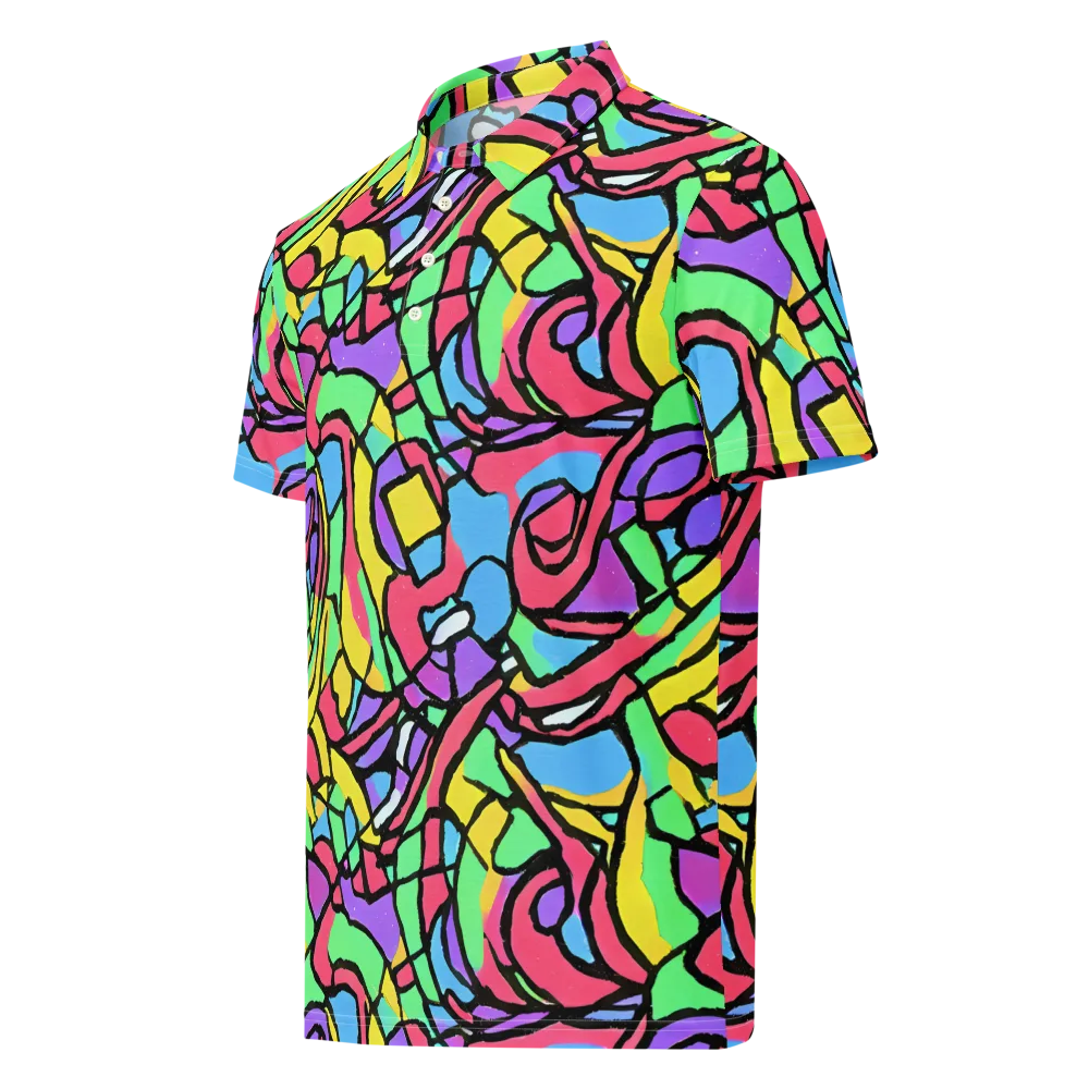 Acid Stained Glass on Men's Slim Fit Polo Shirt — Left Front