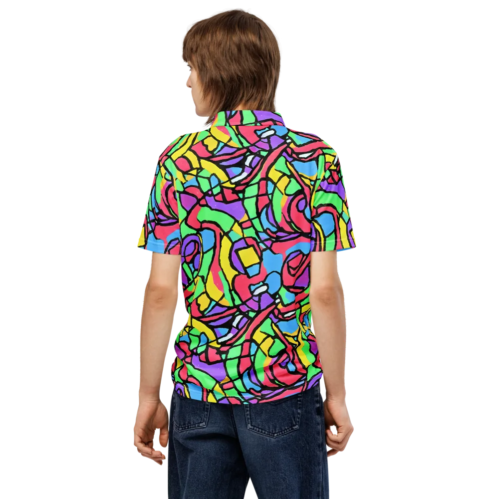 Acid Stained Glass on Men's Slim Fit Polo Shirt — Back