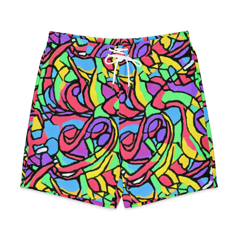 Acid Stained Glass on Men's Board Shorts — Front