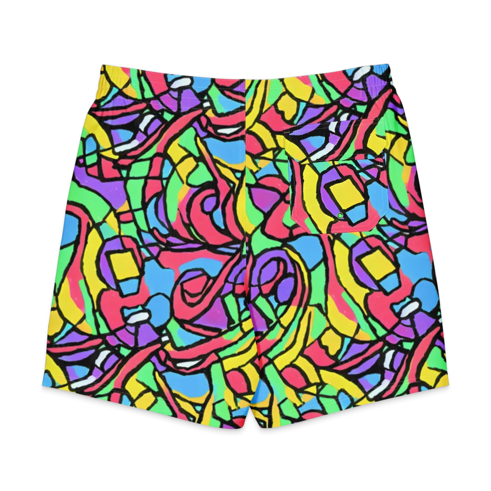 Acid Stained Glass on Men's Board Shorts — Back