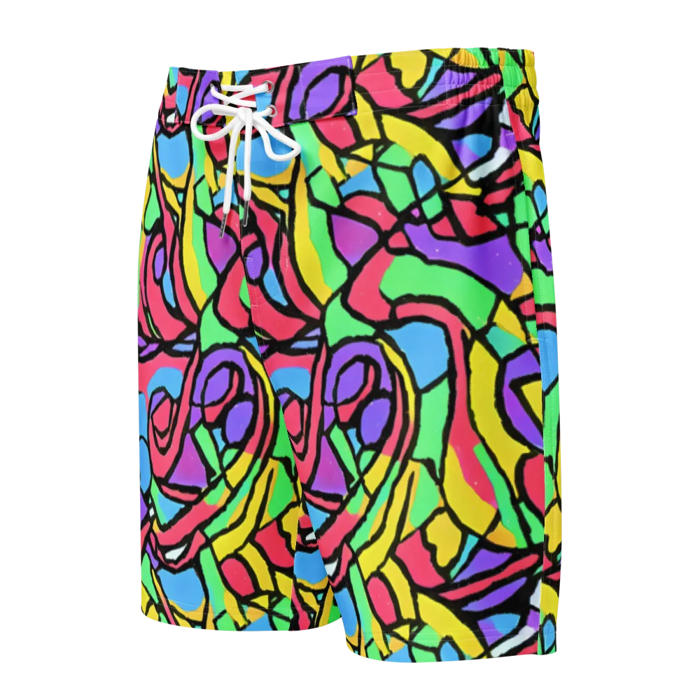 Acid Stained Glass on Men's Board Shorts — Front