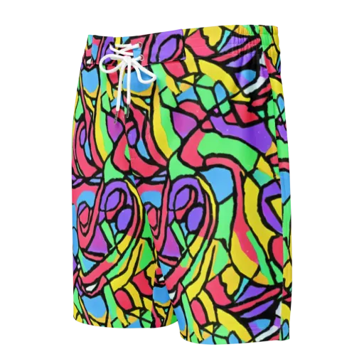 Acid Stained Glass on a Men's Board Shorts
