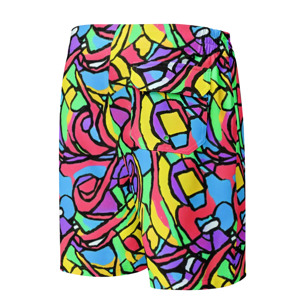 Acid Stained Glass on Men's Board Shorts — Back