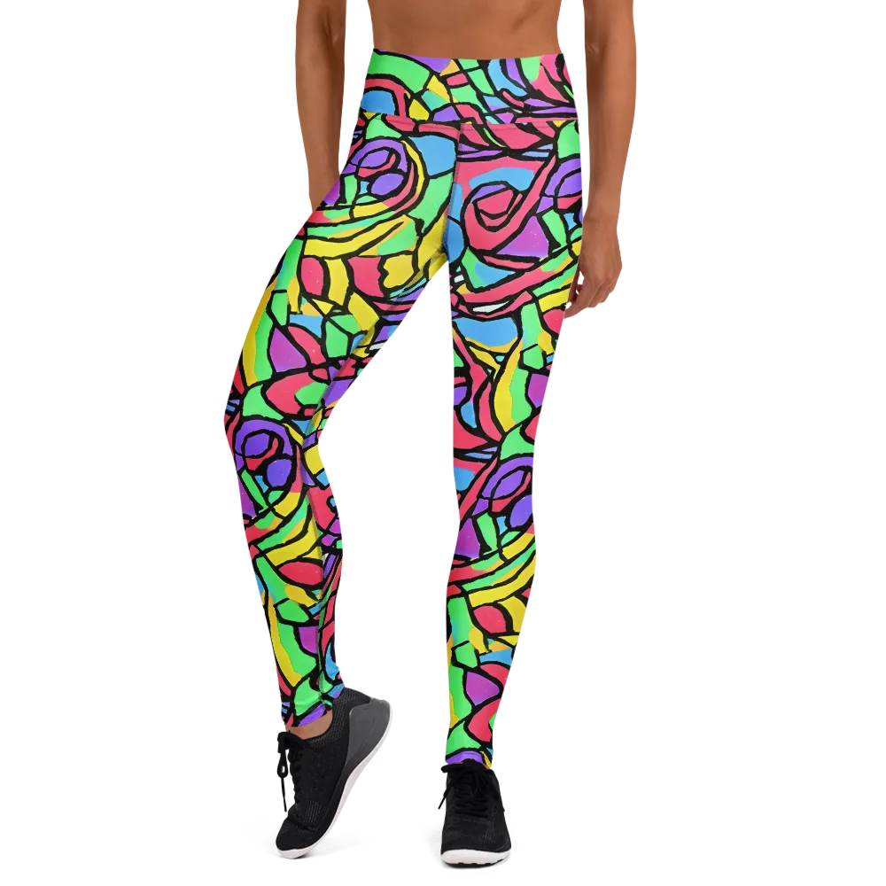 Acid Stained Glass on Yoga Leggings — Front