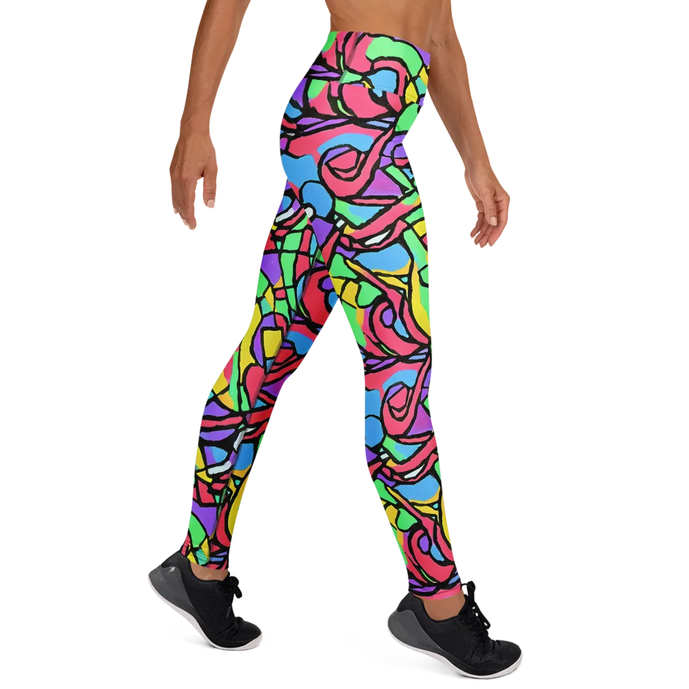 Acid Stained Glass on Yoga Leggings — Right