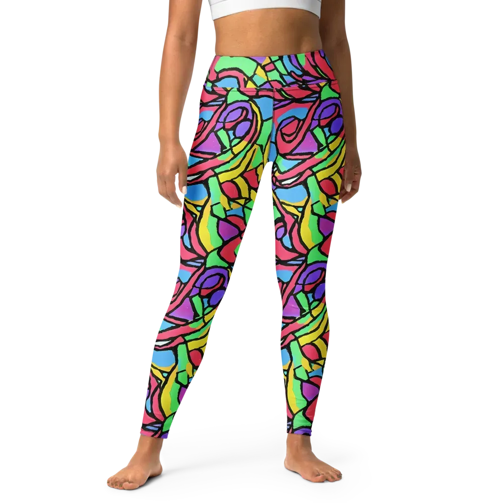 Acid Stained Glass on Yoga Leggings — Front