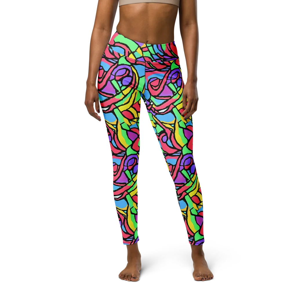 Acid Stained Glass on Yoga Leggings — Front