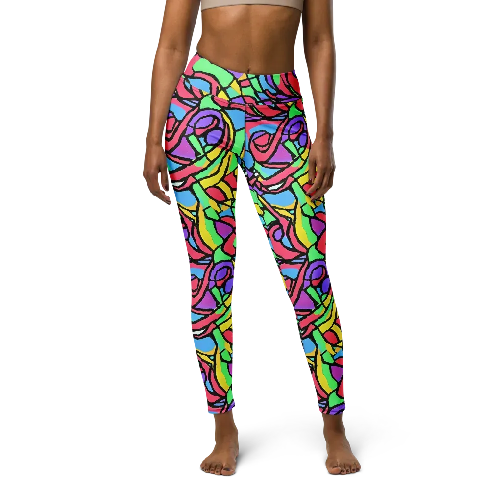 Acid Stained Glass on Yoga Leggings — Front