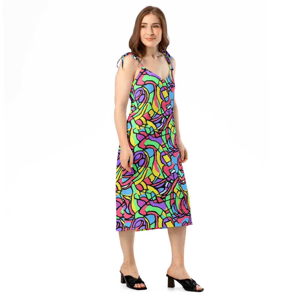 Acid Stained Glass on Slip Dress — Right Front