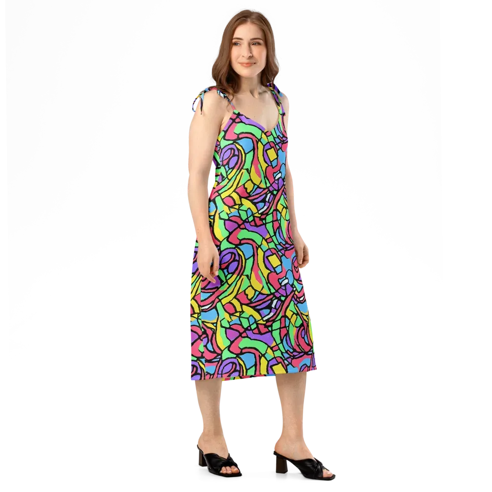 Acid Stained Glass on Slip Dress — Right Front