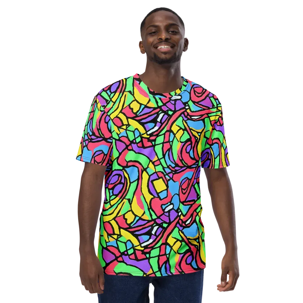 Acid Stained Glass on Men's Crew Neck T-Shirt — Front