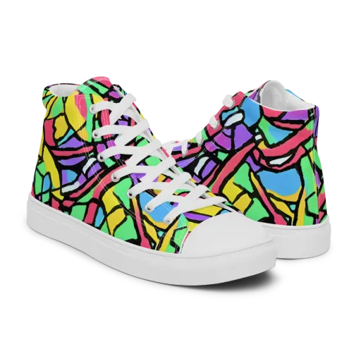 Acid Stained Glass on a Men's High Top Canvas Shoes