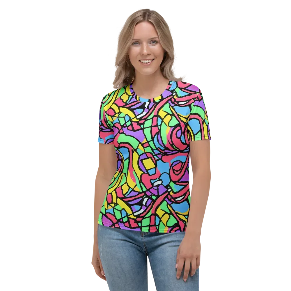 Acid Stained Glass on Women's Crew Neck T-Shirt — Front