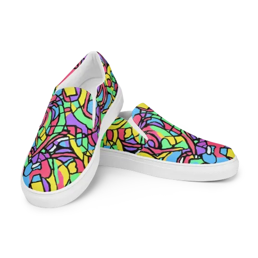 Acid Stained Glass on a Men's Slip-On Canvas Shoes