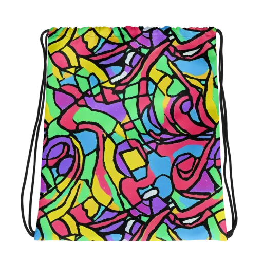 Acid Stained Glass on a Drawstring Bag