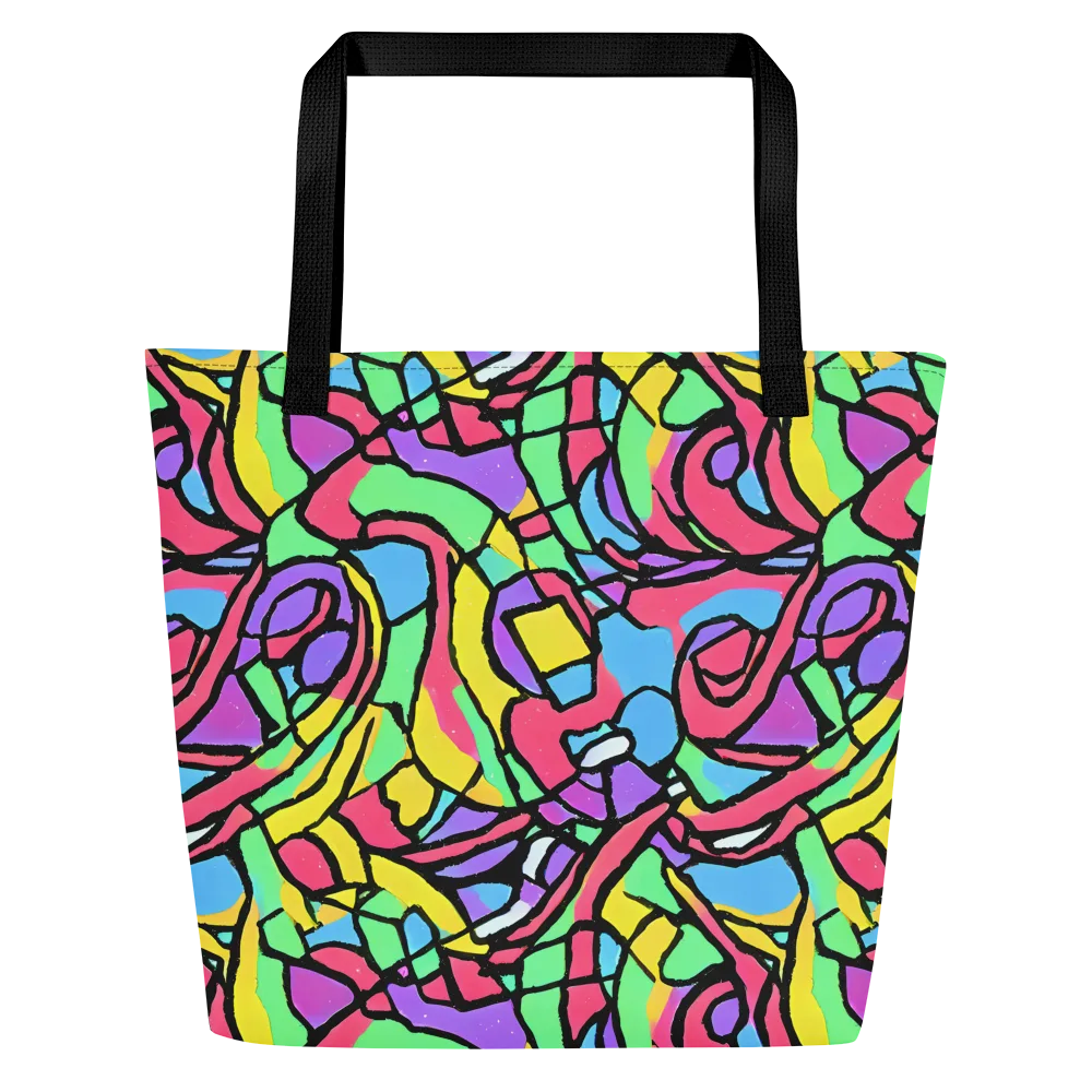 Acid Stained Glass on Large Tote Bag W/ Pocket — Front