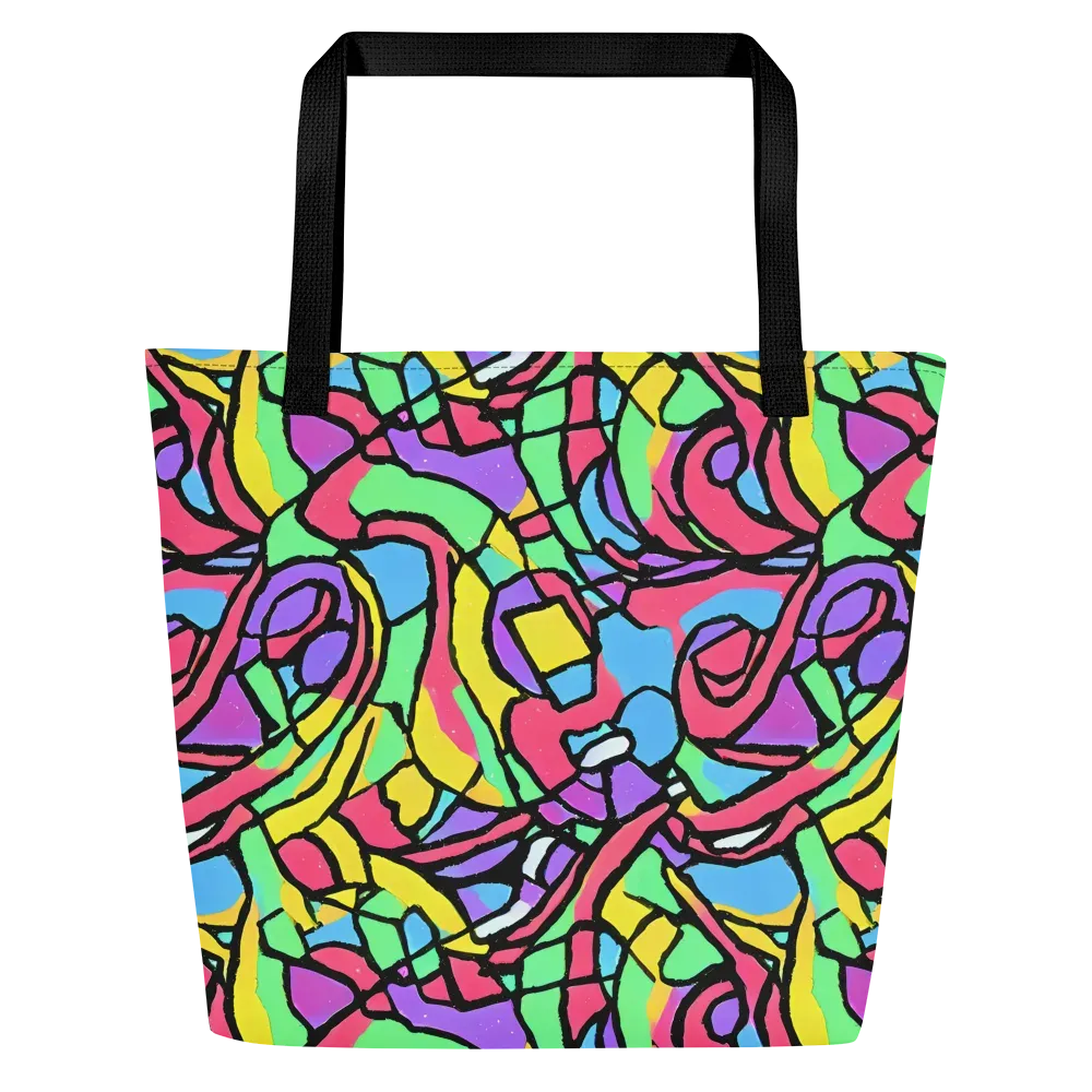 Acid Stained Glass on Large Tote Bag W/ Pocket — Front