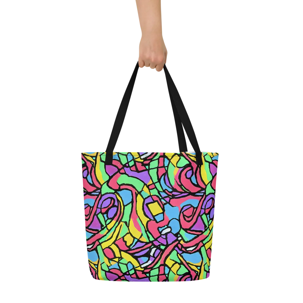 Acid Stained Glass on Large Tote Bag W/ Pocket — Front