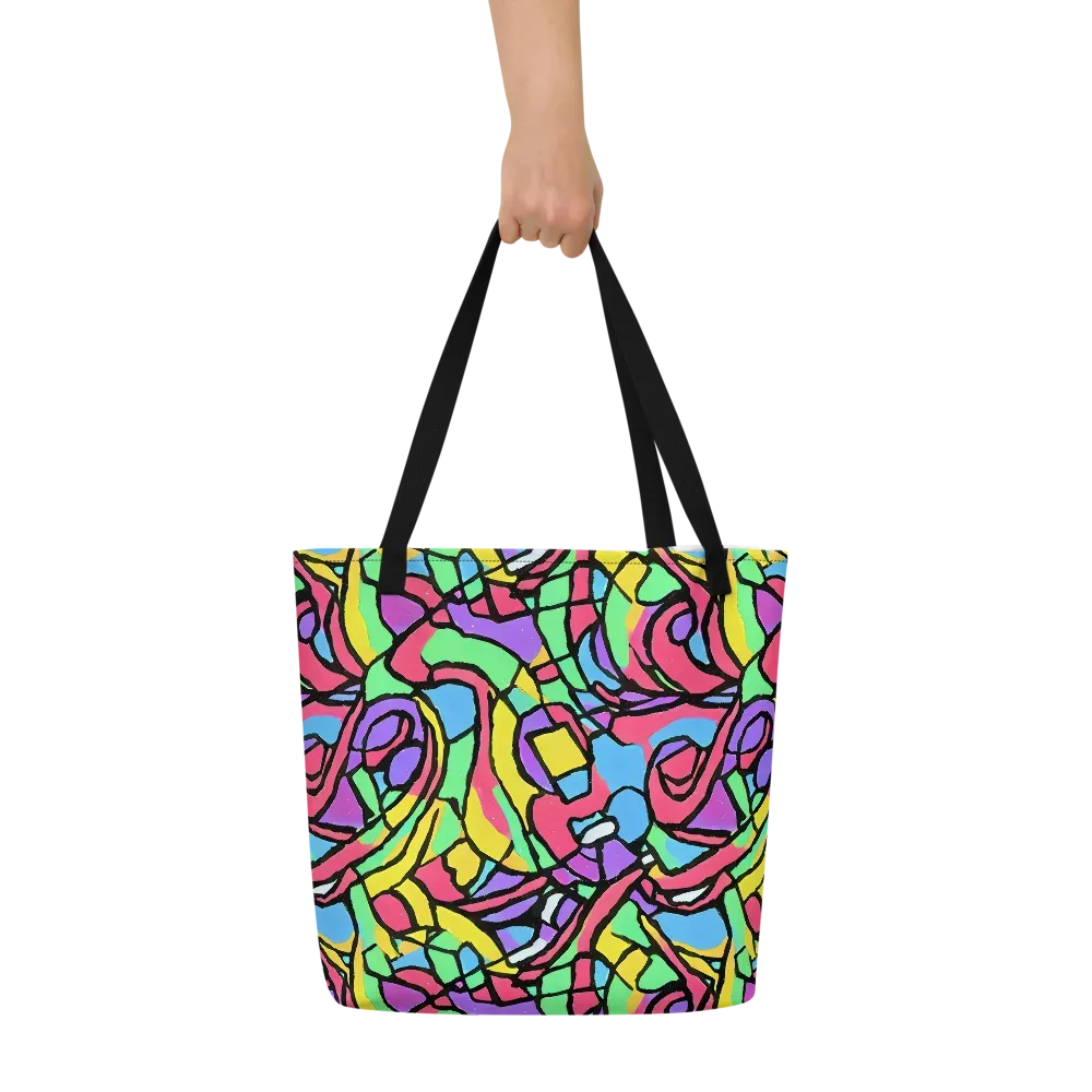 Acid Stained Glass on Large Tote Bag W/ Pocket — Front