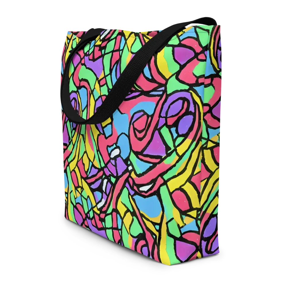 Acid Stained Glass on Large Tote Bag W/ Pocket — Front