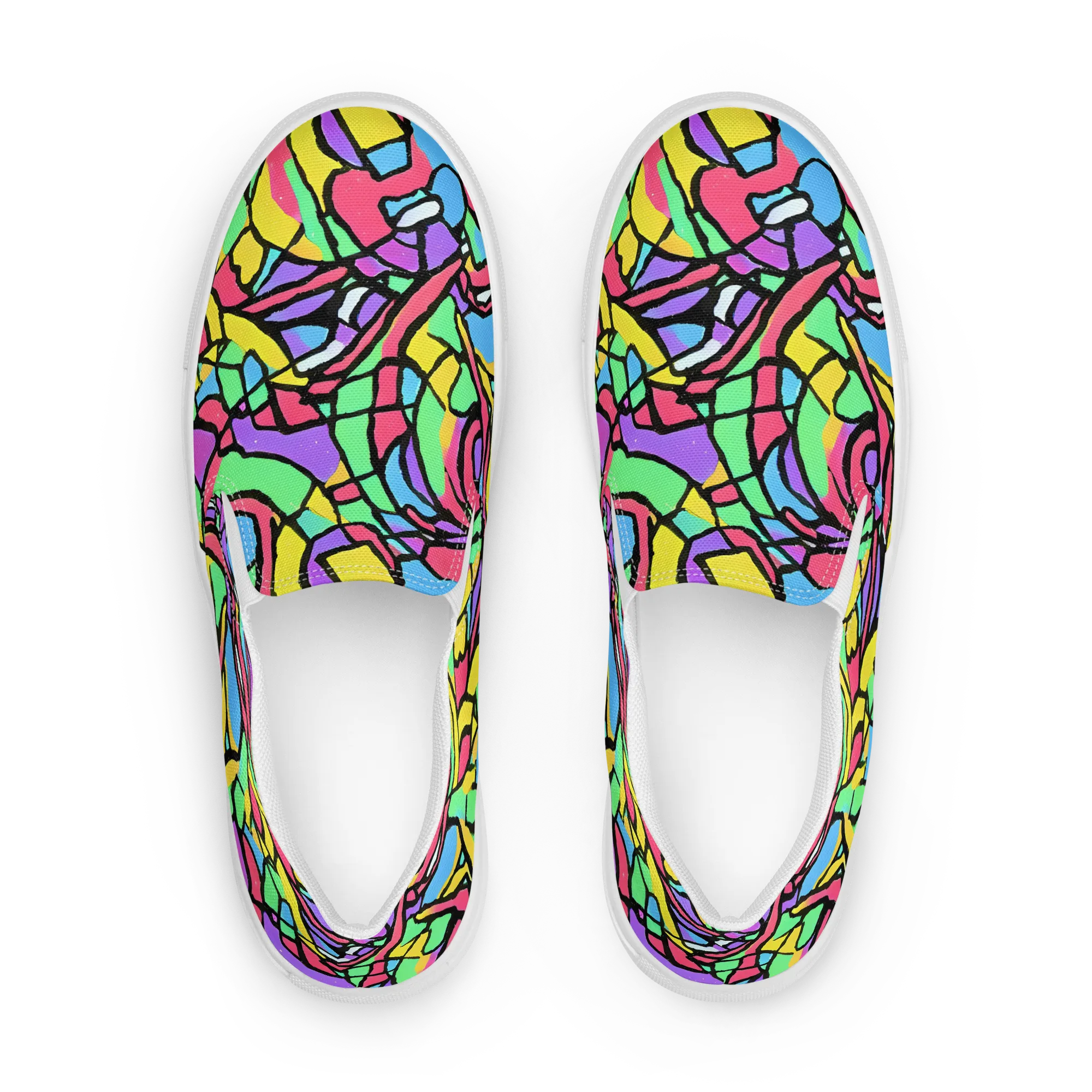 Acid Stained Glass on Women's Slip-On Canvas Shoes — Front