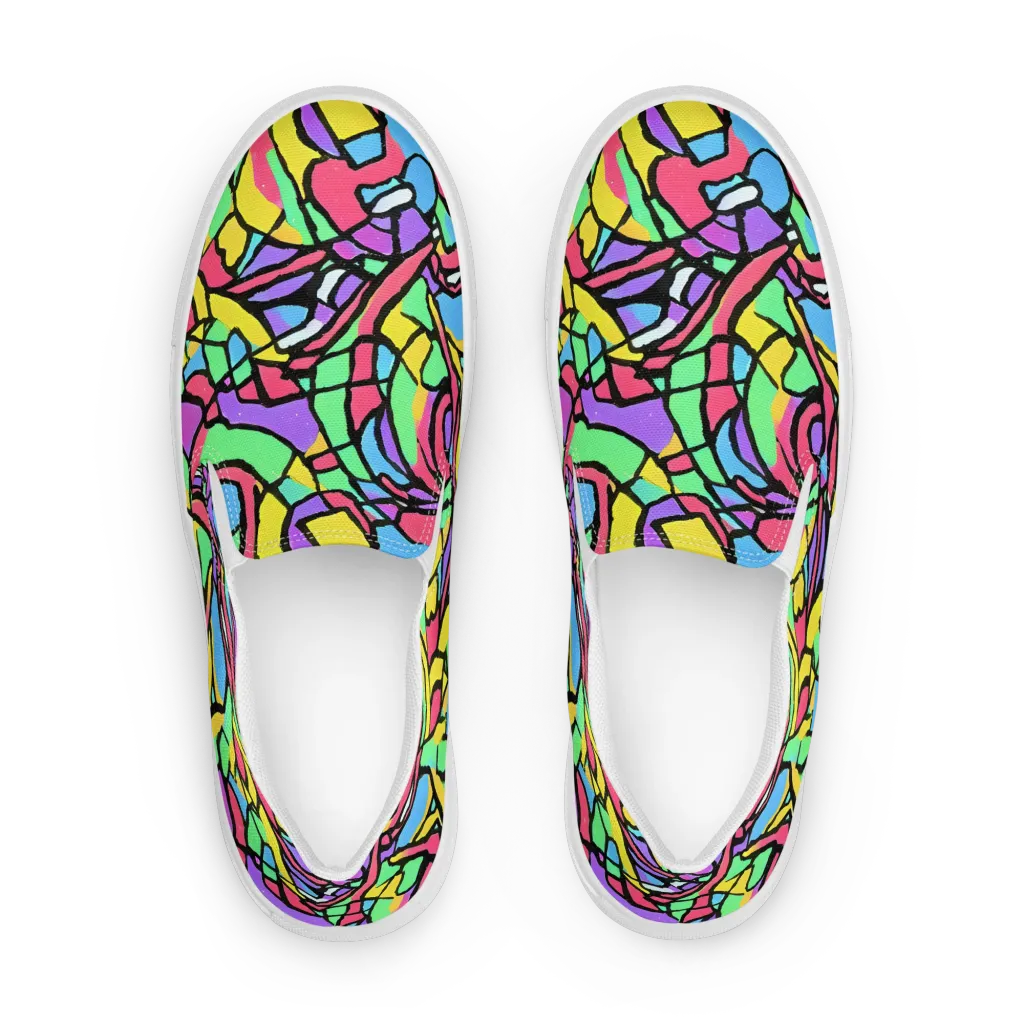 Acid Stained Glass on Women's Slip-On Canvas Shoes — Front