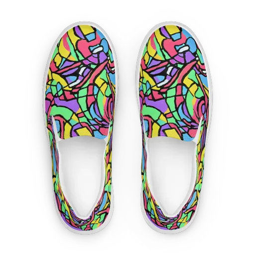 Acid Stained Glass on a Women's Slip-On Canvas Shoes