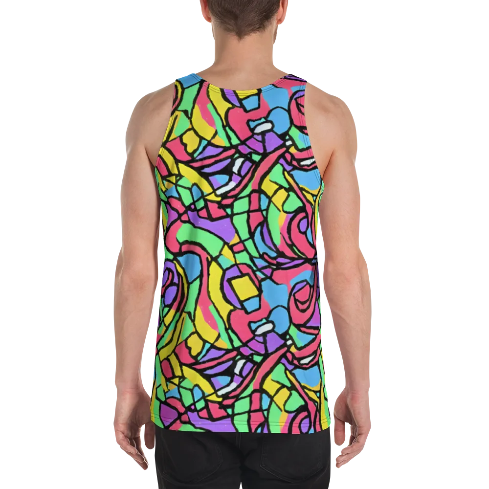 Acid Stained Glass on Men's Tank Top — Back
