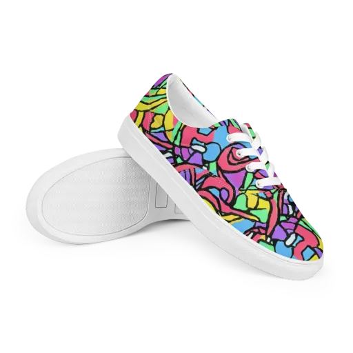 Acid Stained Glass on a Men's Lace-Up Canvas Shoes