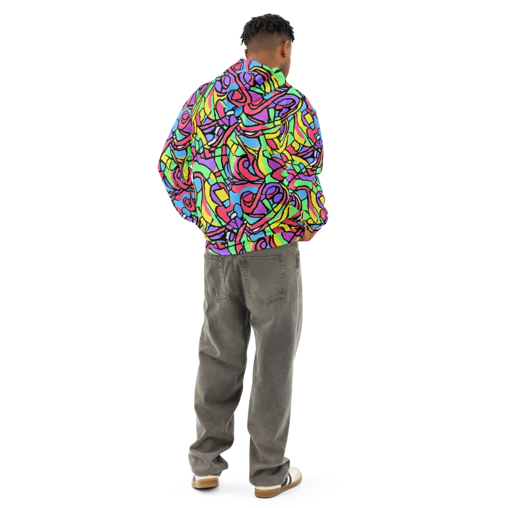 Acid Stained Glass on Cotton Hoodie — Back