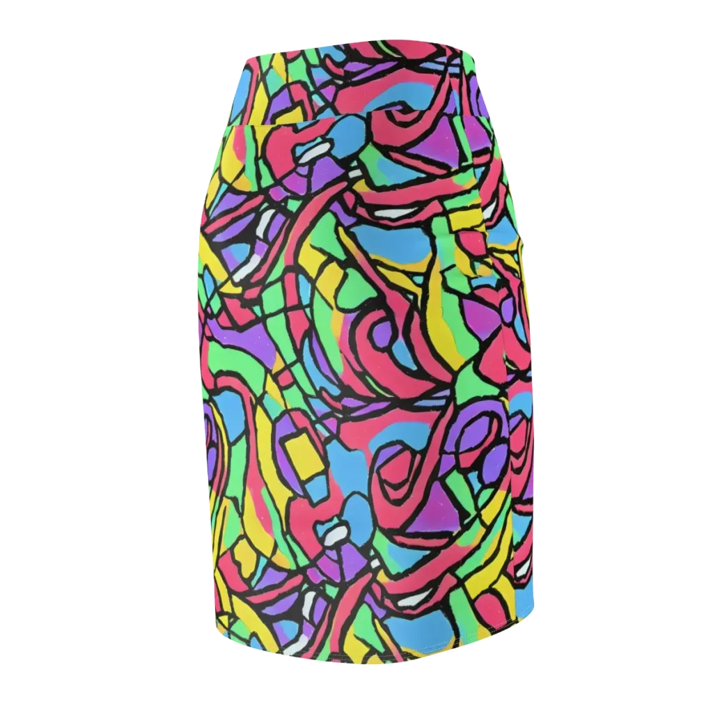 Acid Stained Glass on Pencil Skirt — Back Side