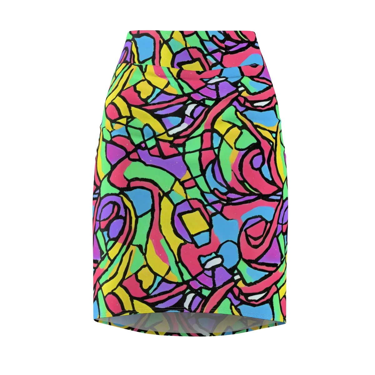 Acid Stained Glass on Pencil Skirt — Front