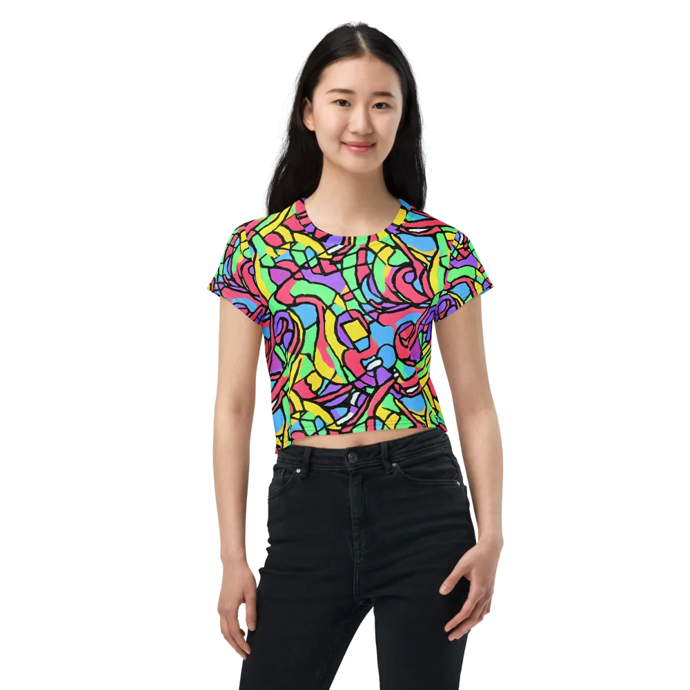 Acid Stained Glass on Crop Tee — Front