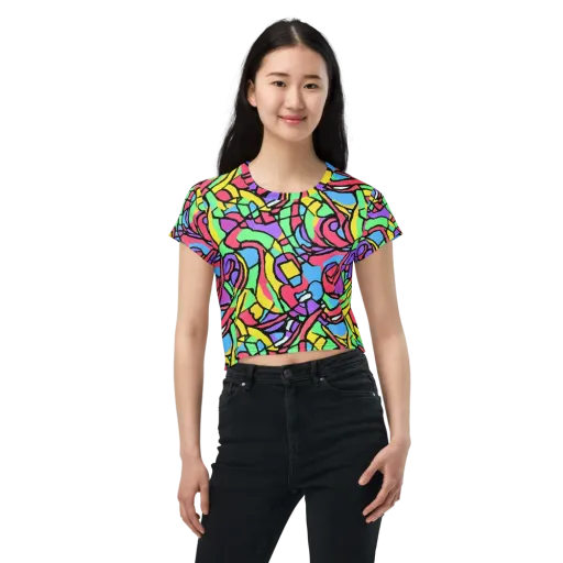 Acid Stained Glass on a Crop Tee