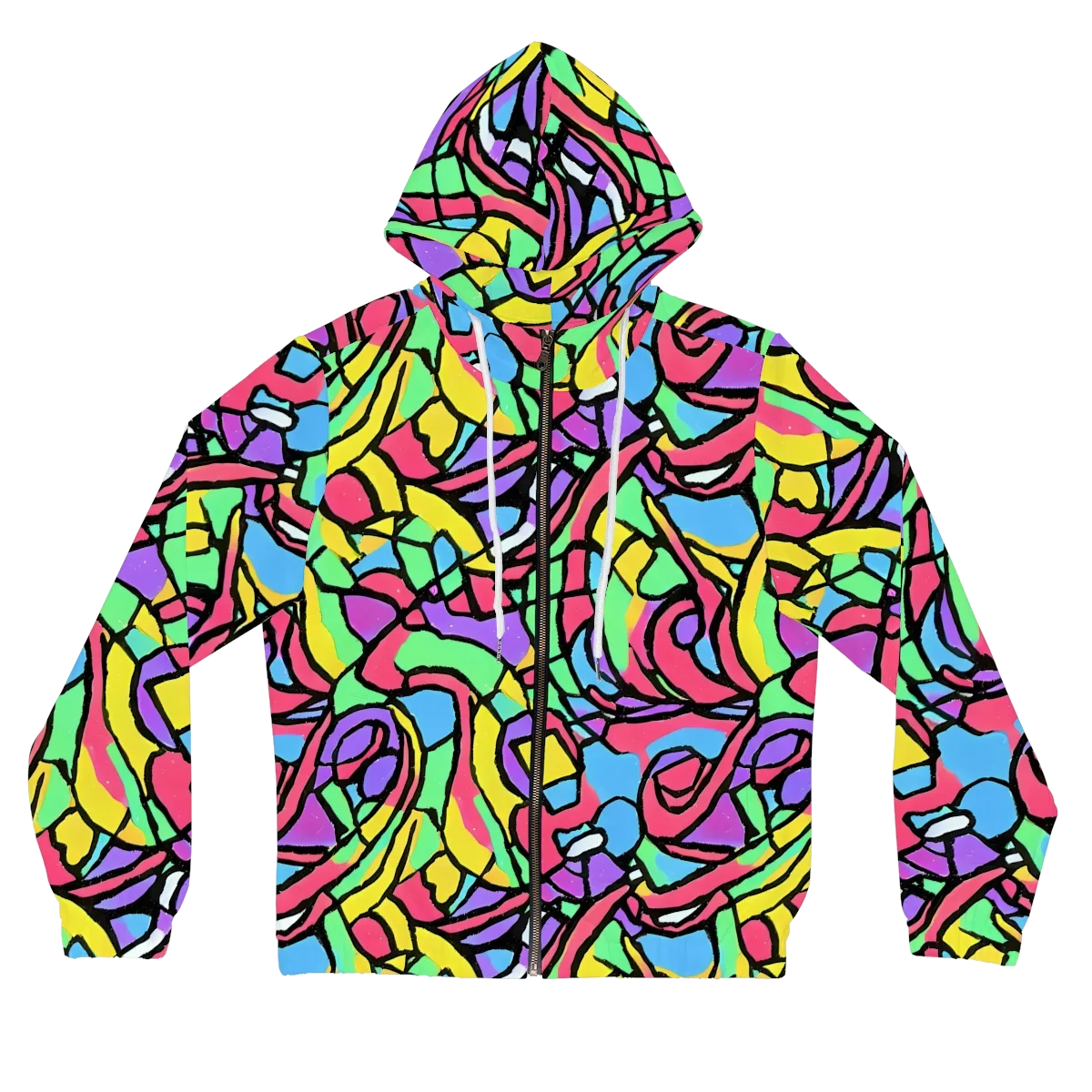 Acid Stained Glass on Women's Full-Zip Hoodie — Front