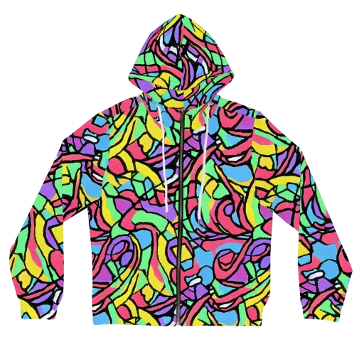 Acid Stained Glass on a Women's Full-Zip Hoodie