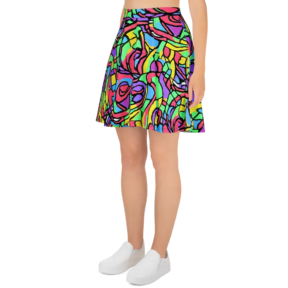 Acid Stained Glass on Skater Skirt — Left
