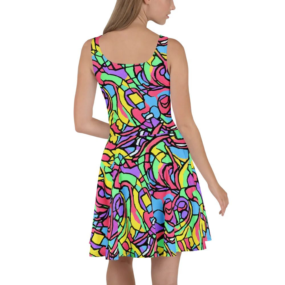 Acid Stained Glass on Skater Dress — Back
