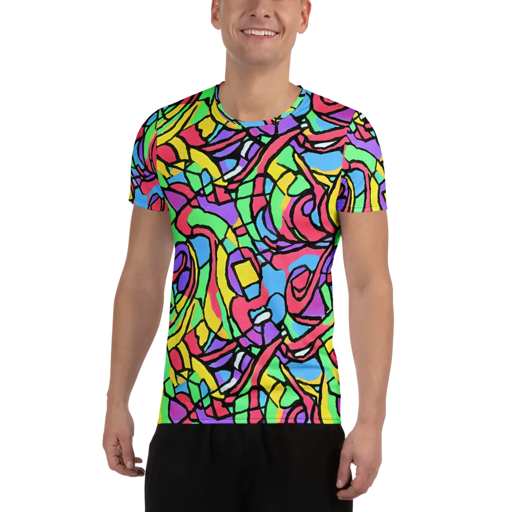 Acid Stained Glass on Men's Athletic T-Shirt — Front