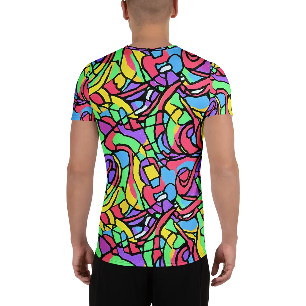 Acid Stained Glass on Men's Athletic T-Shirt — Back