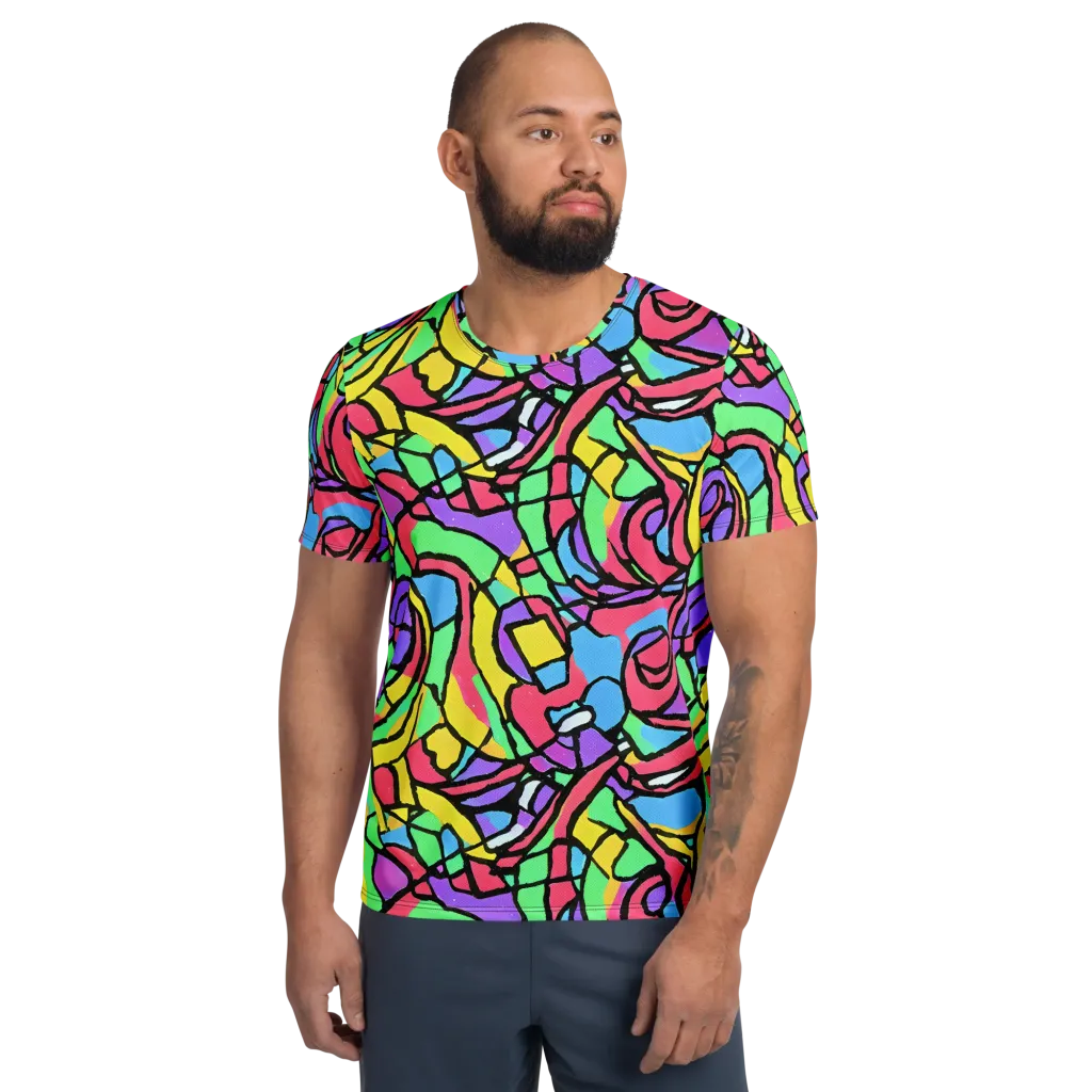 Acid Stained Glass on Men's Athletic T-Shirt — Front