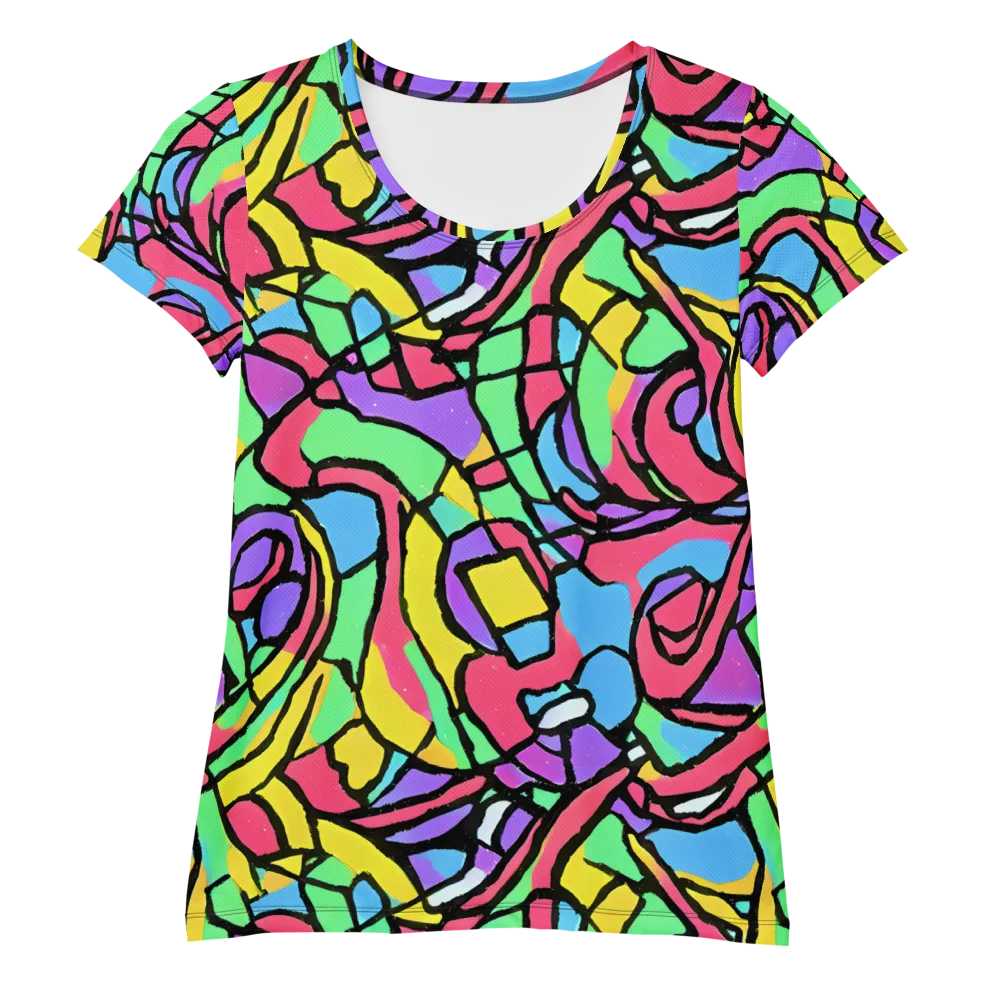 Acid Stained Glass on Women's Athletic T-Shirt — Front