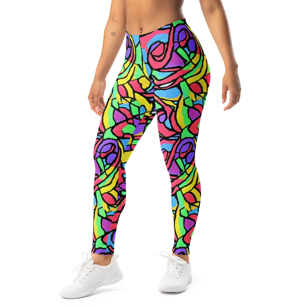 Acid Stained Glass on Leggings — Left Front