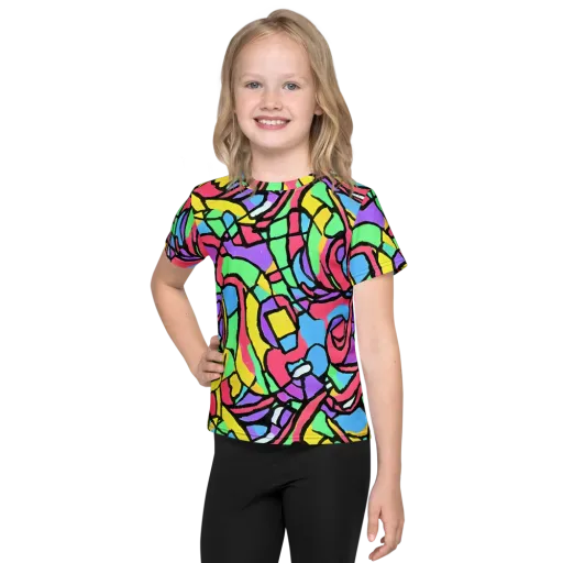 Acid Stained Glass on a Kids Crew Neck T-Shirt