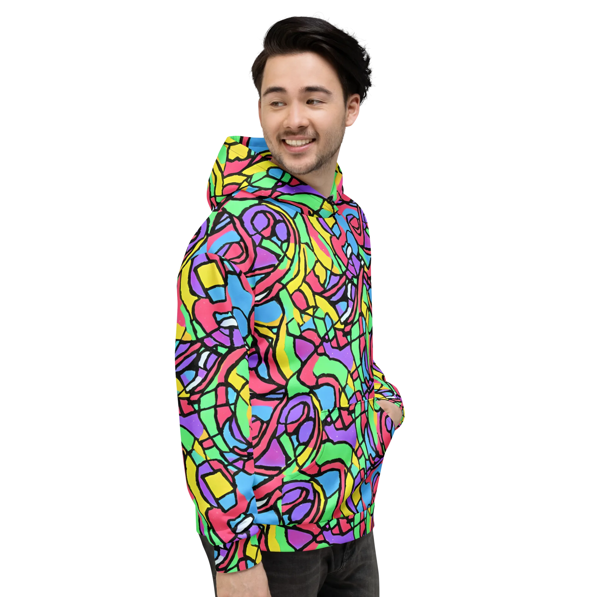 Acid Stained Glass on Hoodie — Right